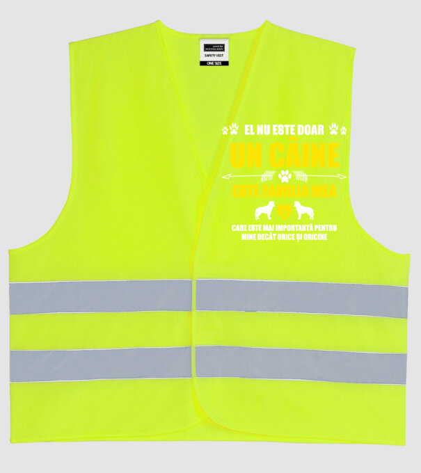 el nu este doar un câine, este familia mea, care este mai importantă pentru mine decât orice și oricine model galben neon pe tricou