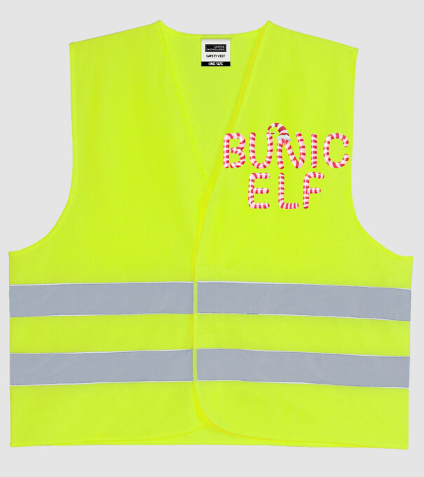 bunic elf model galben neon pe tricou