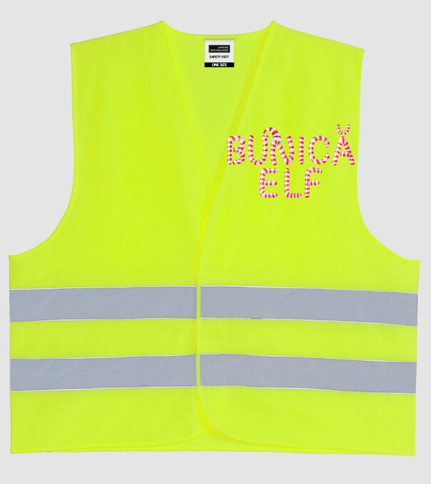 bunică elf model galben neon pe tricou
