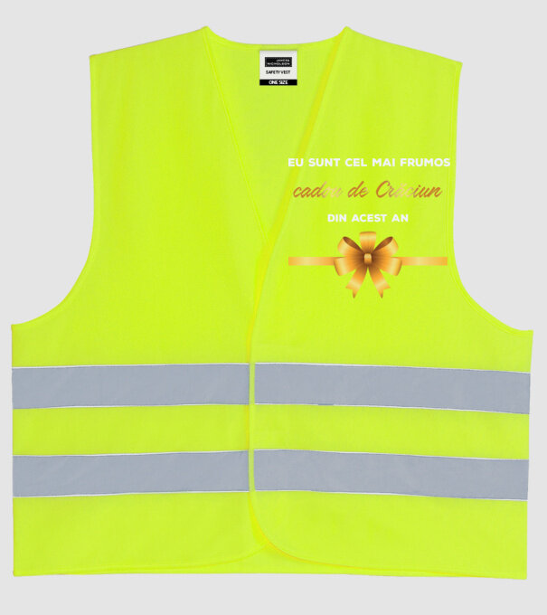 Eu sunt cel mai frumos cadou de Crăciun din acest an model galben neon pe tricou