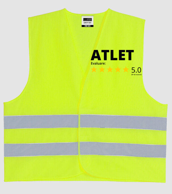 Evaluare 5 ATLET model galben neon pe tricou
