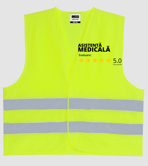 Evaluare - ASISTENTĂ MEDICALĂ model galben neon pe tricou