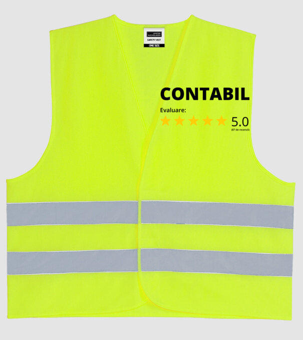 Evaluare - CONTABIL model galben neon pe tricou