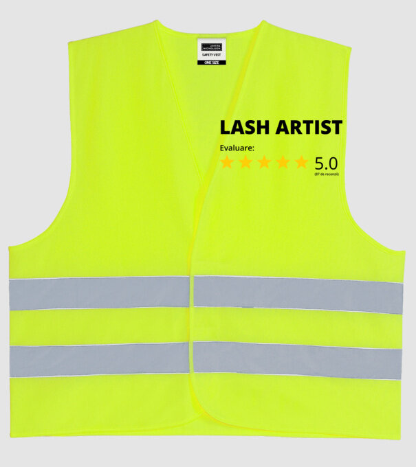 Evaluare - LASH ARTIST model galben neon pe tricou