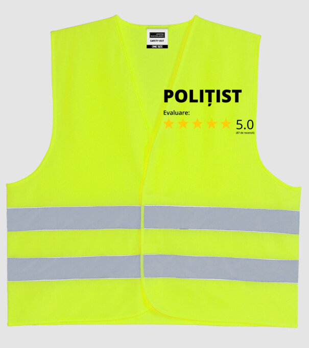 Evaluare - POLIȚIST model galben neon pe tricou