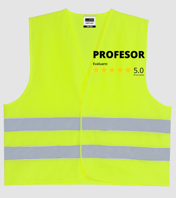 Evaluare - PROFESOR model galben neon pe tricou
