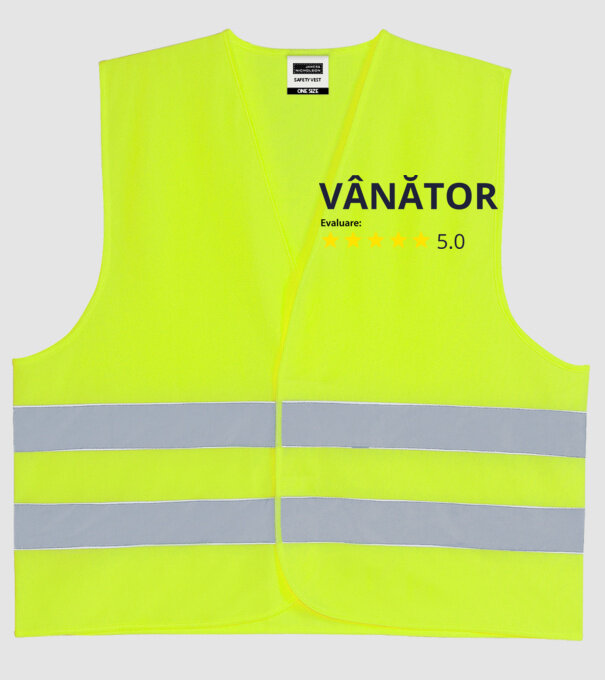 evaluare: vânător de 5 stele model galben neon pe tricou