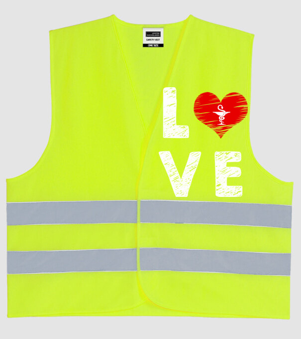 Farmacist love model galben neon pe tricou