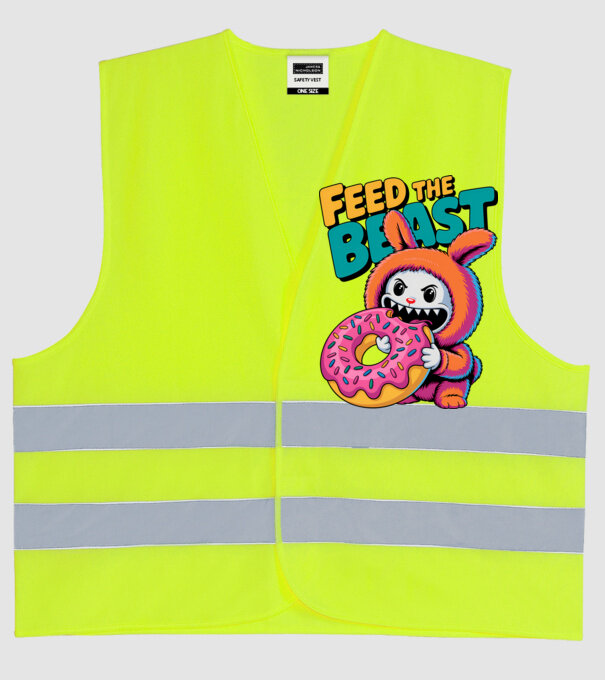 Feed the beast model galben neon pe tricou