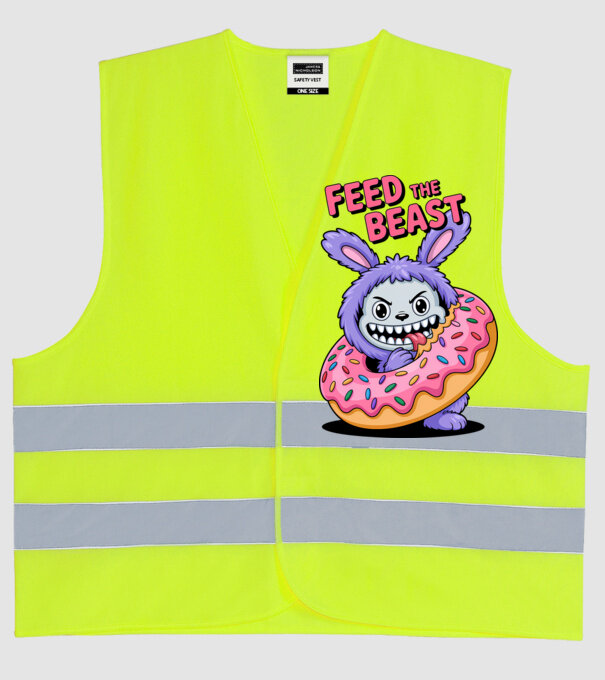 Feed the beast model galben neon pe tricou