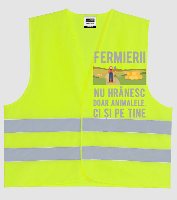 Fermierii nu hrănesc doar animalele, ci și pe tine model galben neon pe tricou