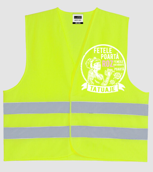 Fetele poartă roz, femeile adevărate poartă tatuaje model galben neon pe tricou