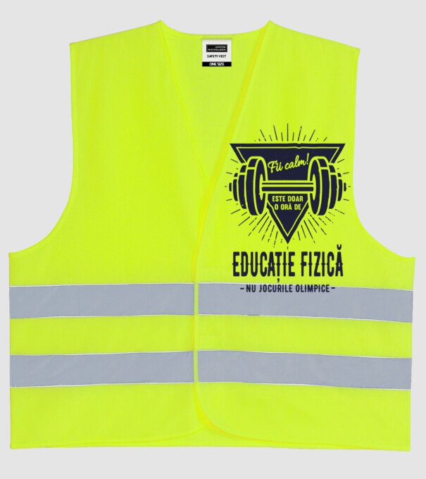 Fii calm, este doar o oră de educație fizică, nu Jocurile Olimpice model galben neon pe tricou