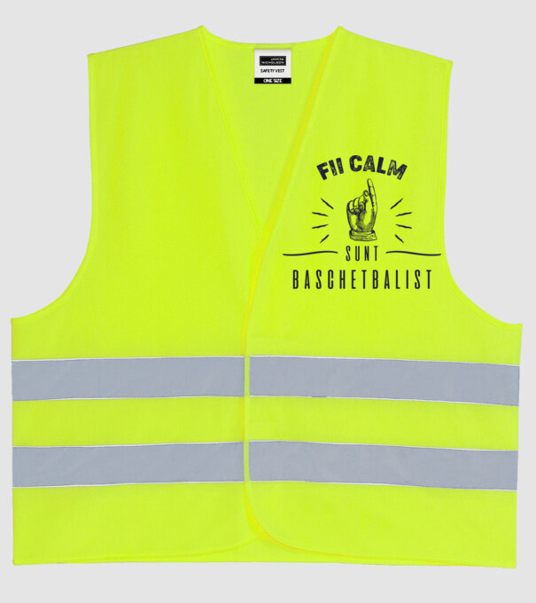 Fii calm, sunt BASCHETBALIST model galben neon pe tricou