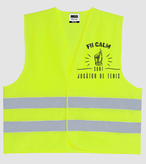 Fii calm, sunt JUCĂTOR DE TENIS model galben neon pe tricou