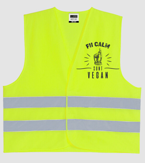 fii calm, sunt VEGAN model galben neon pe tricou