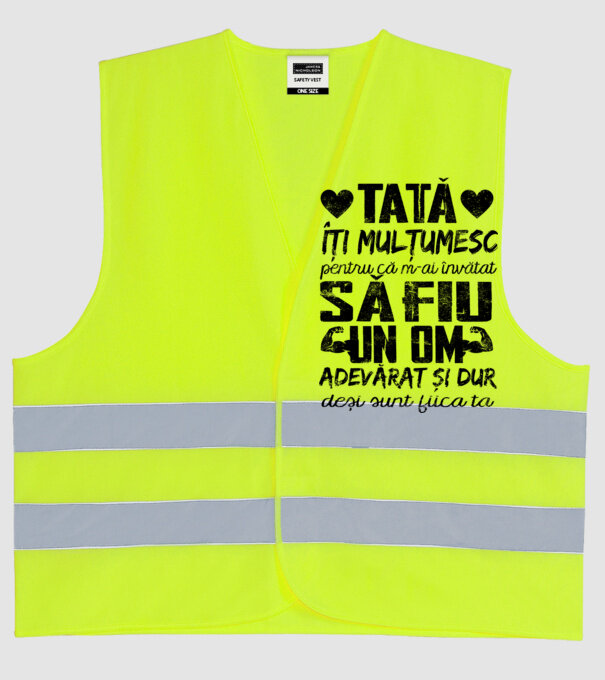 fiică crescută ca fiu Alb model galben neon pe tricou