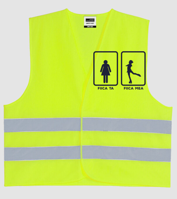 fiica ta - fiica mea model galben neon pe tricou