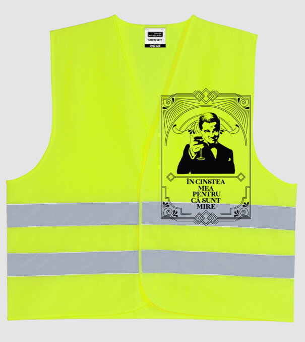 în cinstea mea, pentru că sunt mire model galben neon pe tricou