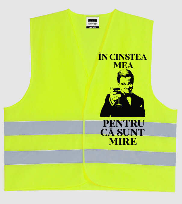 în cinstea mea, pentru că sunt mire model galben neon pe tricou