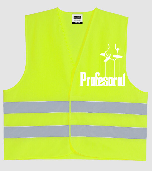 Profesorul model galben neon pe tricou