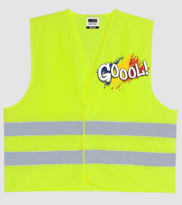 GOOOL model galben neon pe tricou