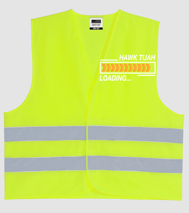 Hawk tuah loading model galben neon pe tricou