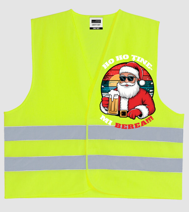 Ho ho ține mi berea! Negru model galben neon pe tricou