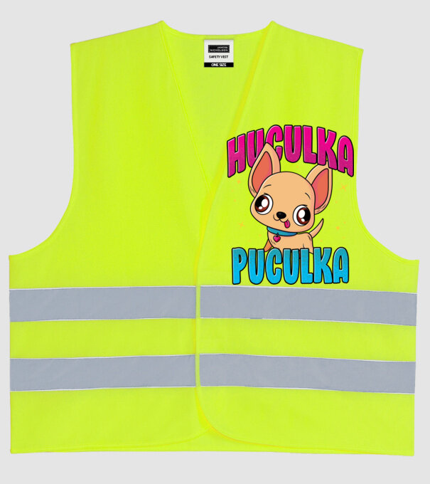 Huculka Puculka chivava model galben neon pe tricou