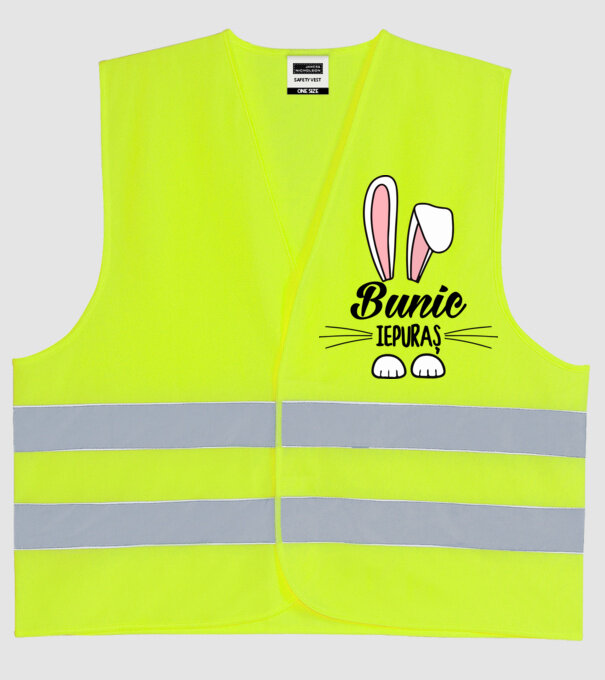 iepuraș bunic model galben neon pe tricou