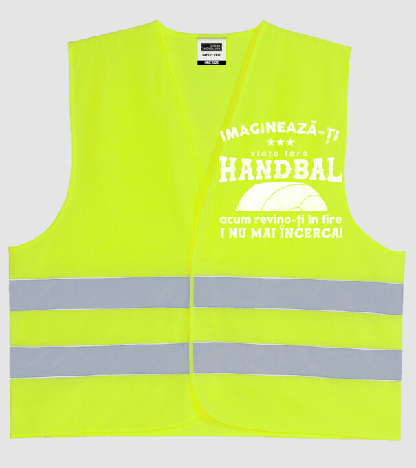 imaginează-ți viața fără handbal, acum revino-ți în fire și nu mai încerca model galben neon pe tricou
