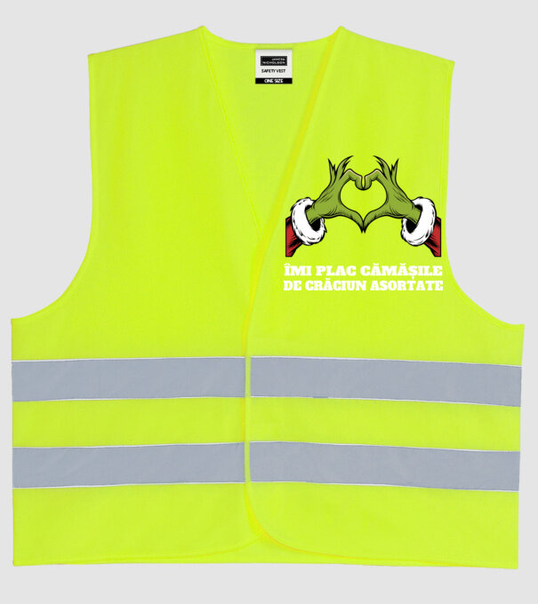 Îmi plac cămășile de crăciun asortate negru model galben neon pe tricou
