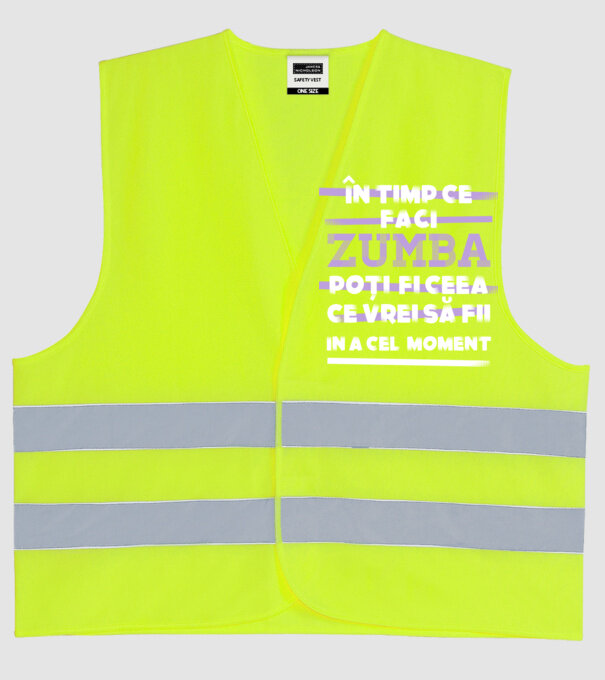 în timp ce faci zumba poți fi ceea ce vrei să fii - în acel moment model galben neon pe tricou