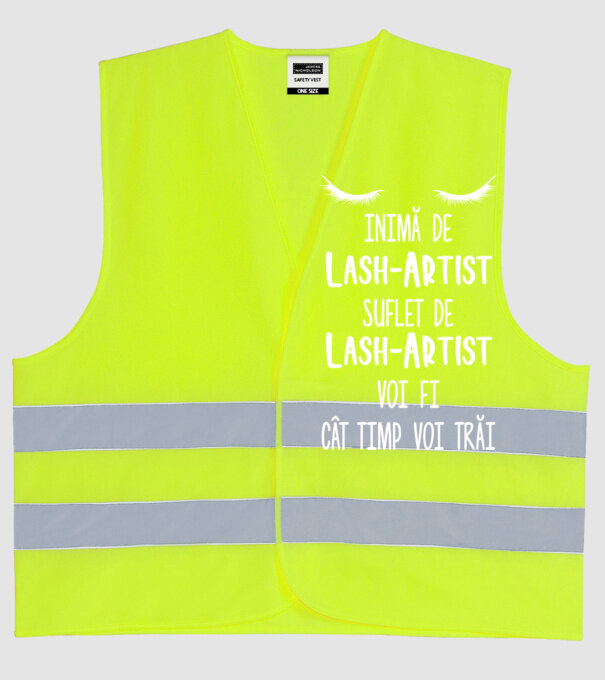 inimă de lash-artist, suflet de lash-artist, voi fi lash-artist cât timp voi trăi model galben neon pe tricou