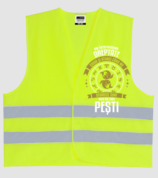 Întotdeauna am dreptate. Chiar și atunci, când nu am, deoarece sunt din zodia pești. model galben neon pe tricou