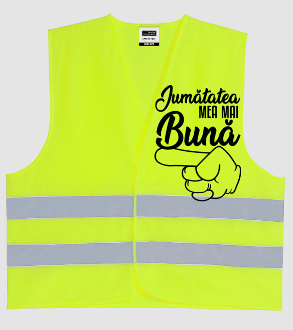jumătatea mea mai bună model galben neon pe tricou