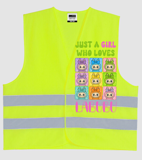 Just a girl who loves Labubu model galben neon pe tricou