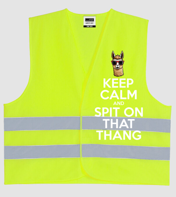 Keep calm and spit on that thang model galben neon pe tricou