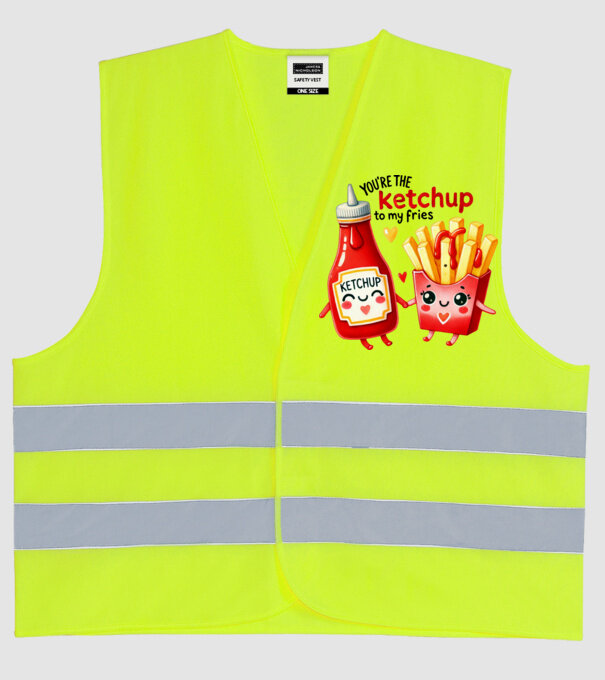 Ketchup to my Fries model galben neon pe tricou