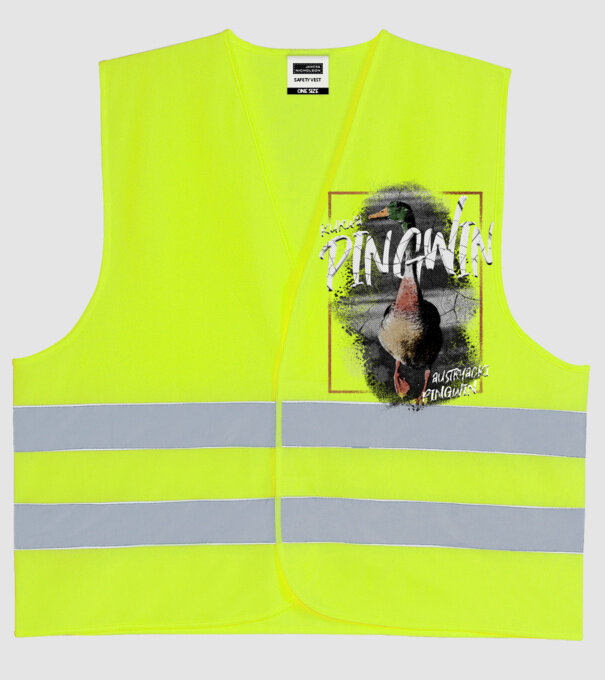 Kurwa pingwin model galben neon pe tricou