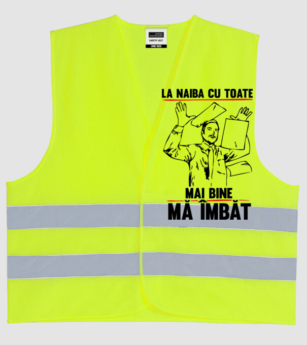 la naiba cu toate, mai bine mă îmbăt model galben neon pe tricou