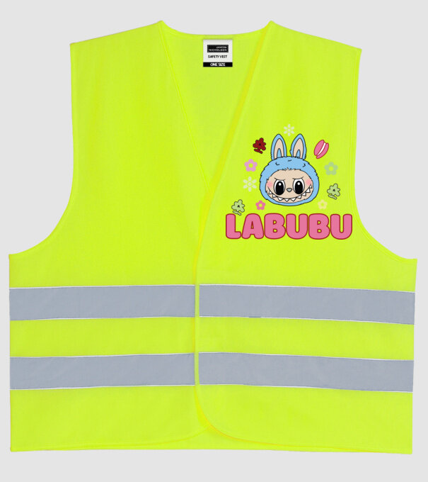 Labubu model galben neon pe tricou
