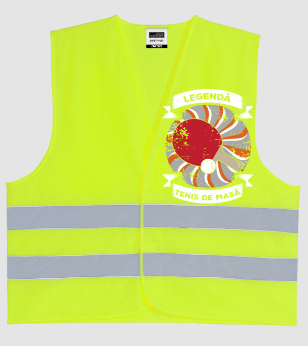 Legendă tenis de masă model galben neon pe tricou