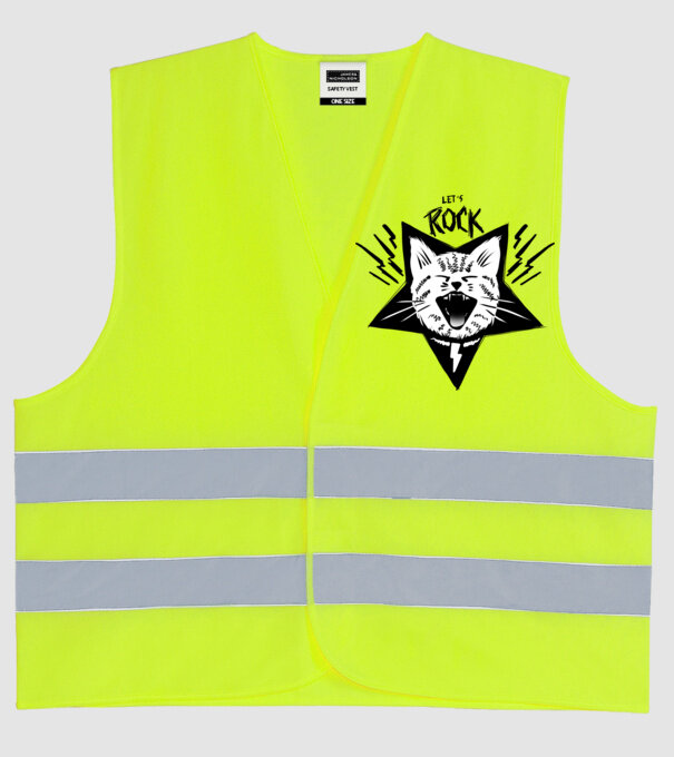 Let's Rock model galben neon pe tricou