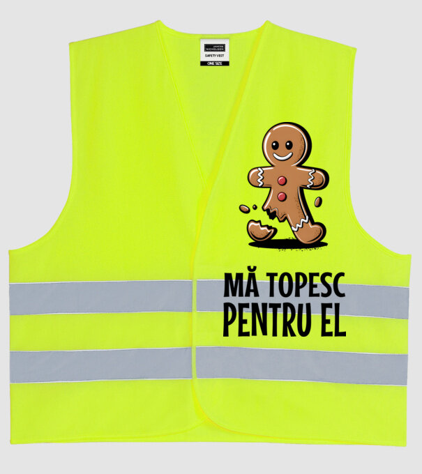 Mă topesc pentru el alb model galben neon pe tricou