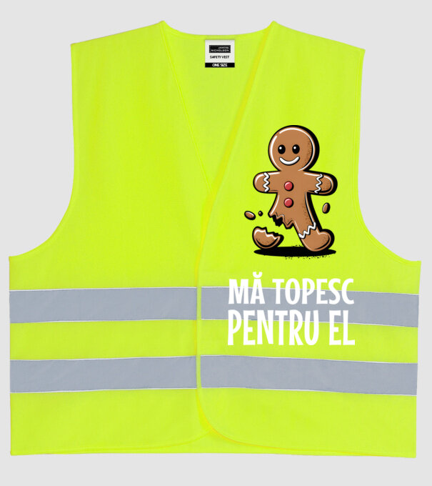 Mă topesc pentru el Negru model galben neon pe tricou