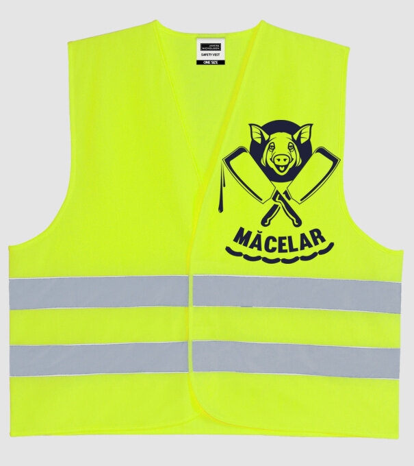 măcelar model galben neon pe tricou