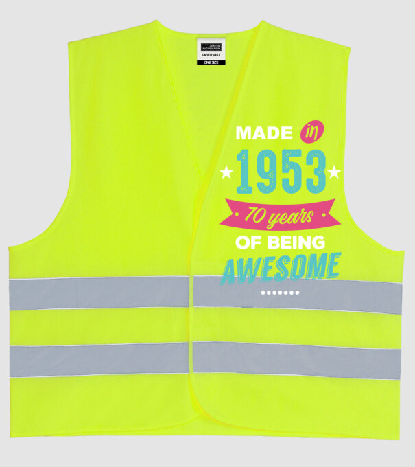 Made in 1953 model galben neon pe tricou