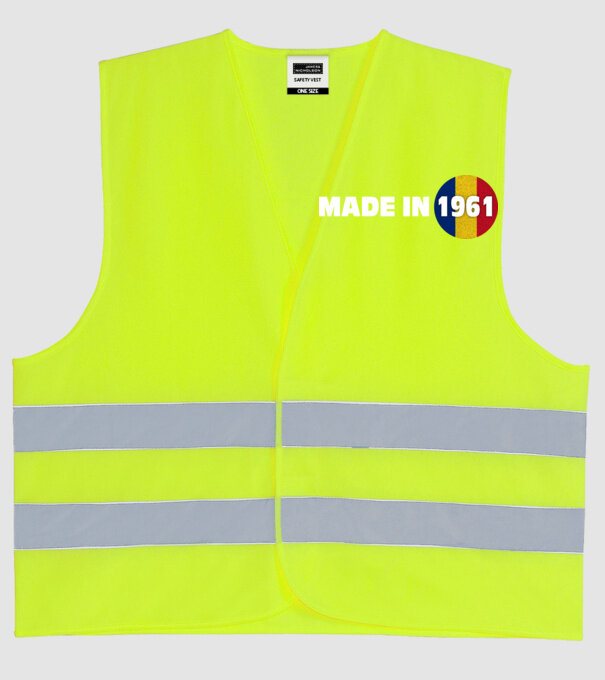 made in 1961 retro vintage model galben neon pe tricou