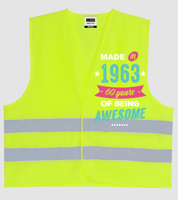 Made in 1963 model galben neon pe tricou
